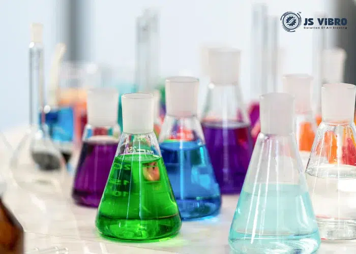 Chemical and pigment mixing and sieving machinery